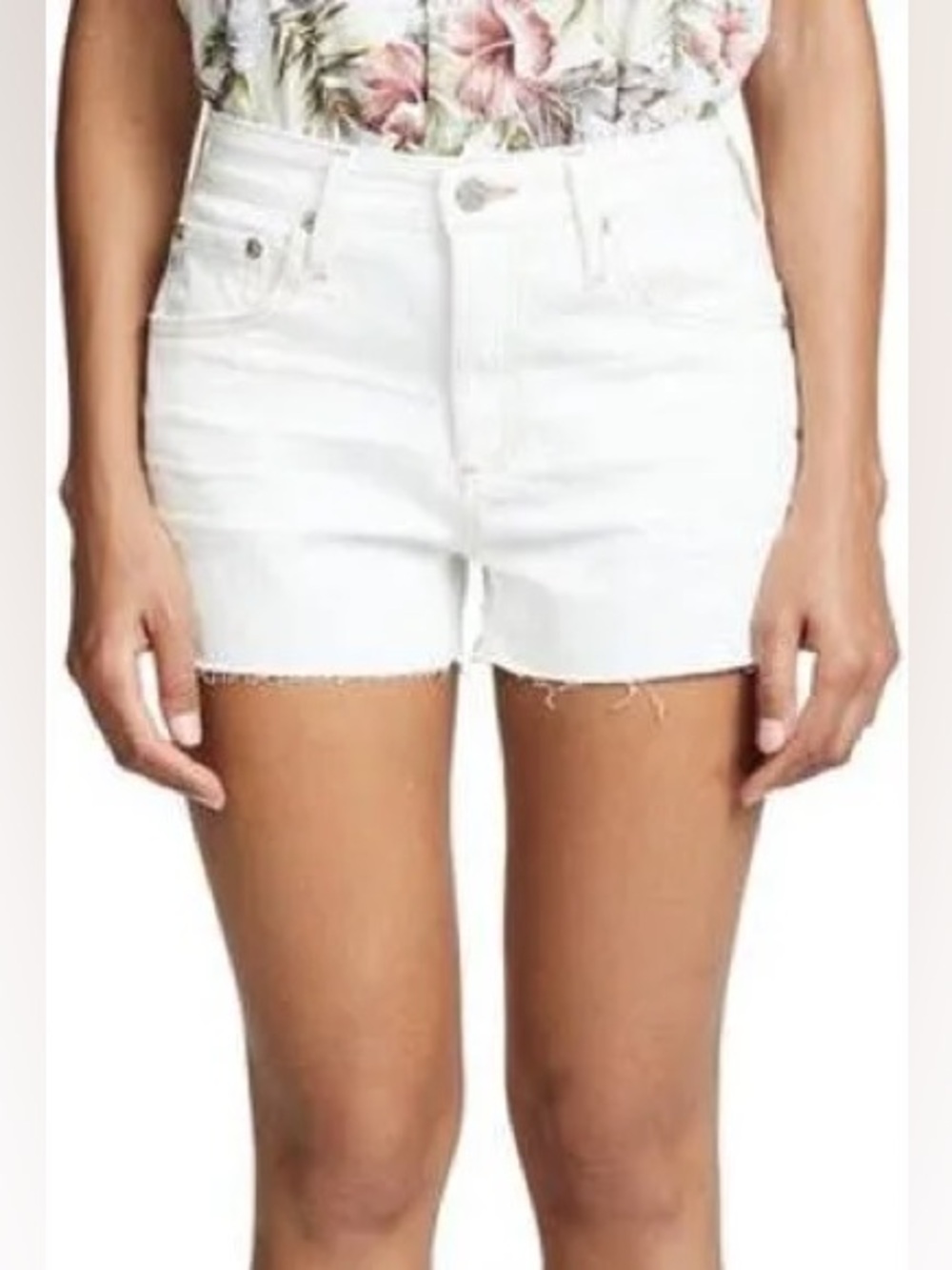 AG jeans the bryn ex-boyfriend cut-off shorts in white size 27
